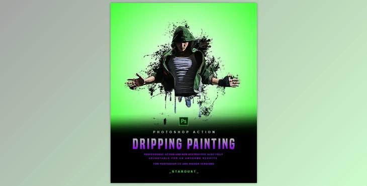 Dripping Painting – Photoshop Action GraphicRiver-29878099 (ABR, ATN, PSD)