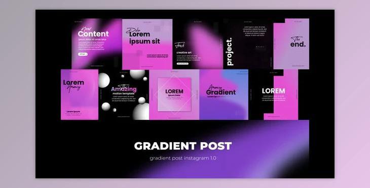 Typography gradient post instagram (Videohive 30552602) - AE Project