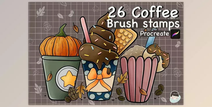 26 Coffee Procreate Stamps