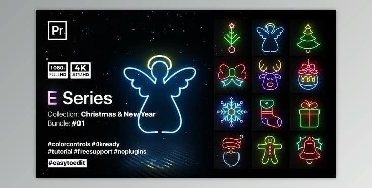 Christmas Neon Elements (Videohive 35062133)