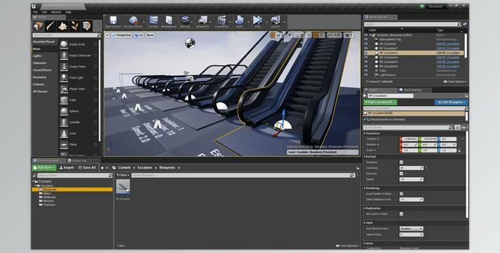 Unreal engine - Procedural Escalator & Travelator (UE v4.22 - 5.3)