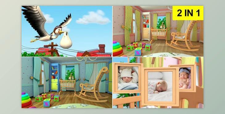 Stork and baby (2 in 1) (Videohive 27046193) - AE Project