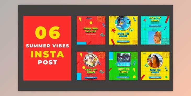 Enjoy The Summer Vibes Instagram Social Media Post (Videohive 39215491) - AE Project