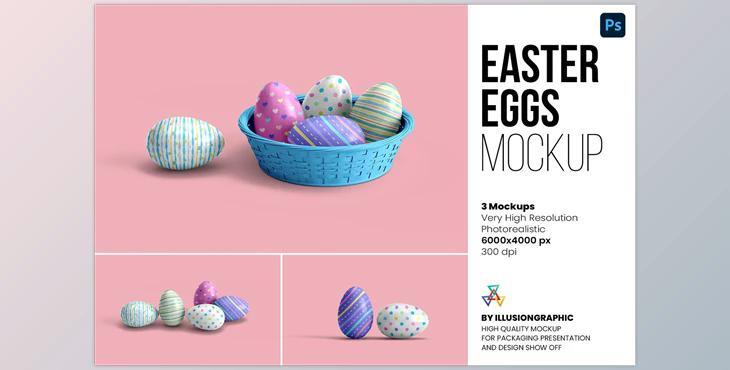 Easter Eggs Mockup – 3 Views CreativeMarket - 7139615