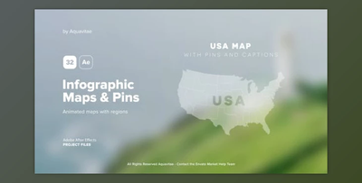 Infographic Maps with Pins (Videohive 40227438) - AE Project