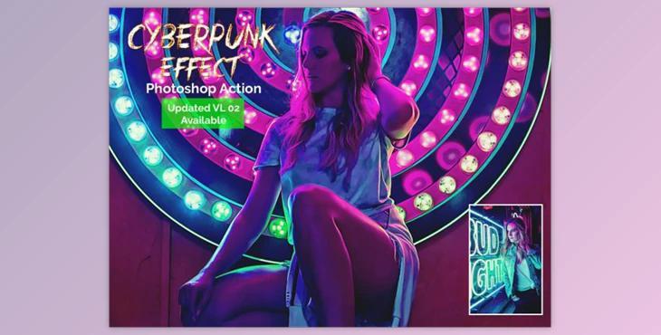 Cyberpunk Effect Photoshop Action By Studio Retouch
