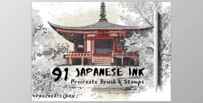 91 Procreate Japanese Ink Brushes