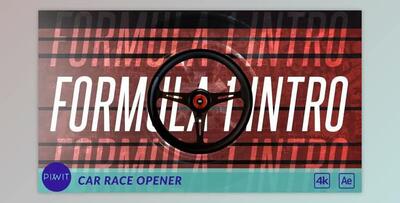 Car Race - Formula 1 Intro (VideoHive 35423237) - AE Project