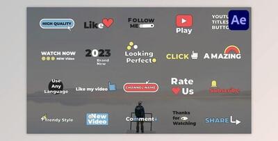 Youtube Titles Buttons for After Effects (Videohive 44677021) - AE Project