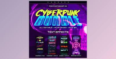 Cyberpunk Photoshop Effects Bundle GraphicRiver-28590685