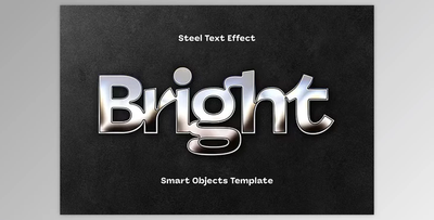 Bright Steel Text Effect - 92526921