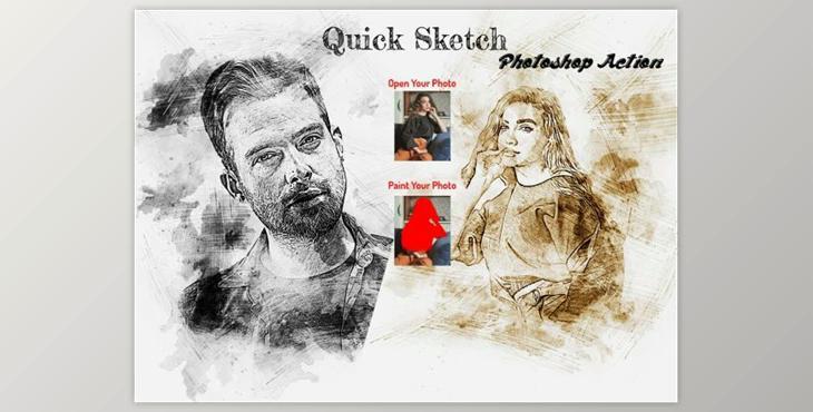 Quick Sketch Photoshop Action By Studio Retouch