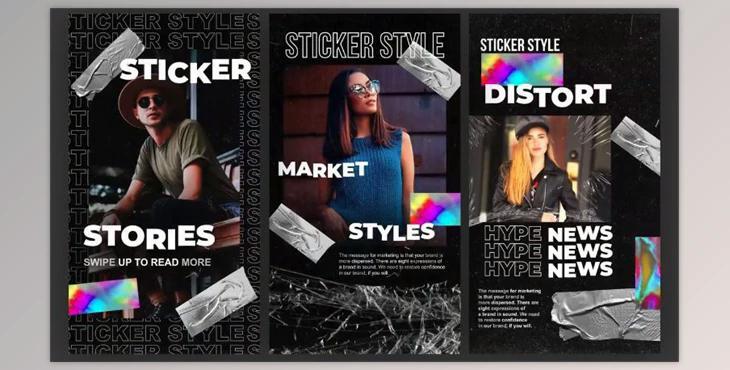 Sticker Typography Stories – Motionarray 782699