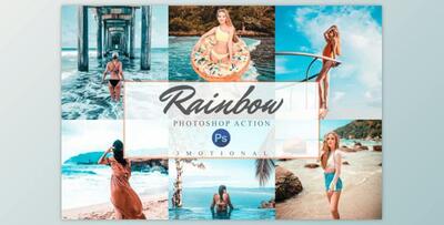 11 Rainbow Photoshop Actions, ACR, LUT by 3Motional (atn, xmp, cube)