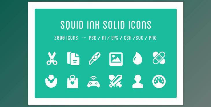 CreativeMarket – Squid Ink Solid Icon Pack 289104