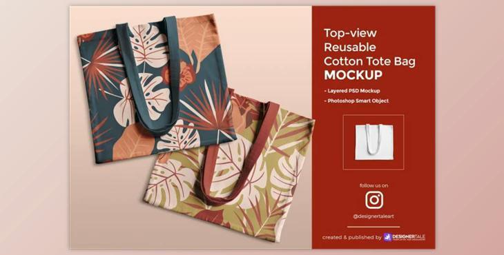 Reusable Cotton Tote Bag Mockup (PSD)