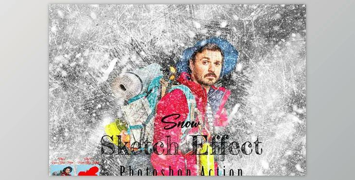 Snow Sketch Effect Photoshop Action