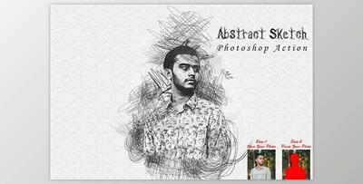 Abstract Sketch Photoshop Action CreativeMarket - 10230199