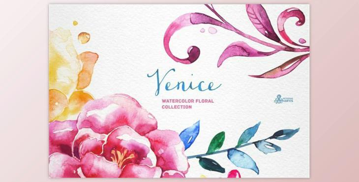Venice. Watercolor floral collection By OctopusArtis (png)