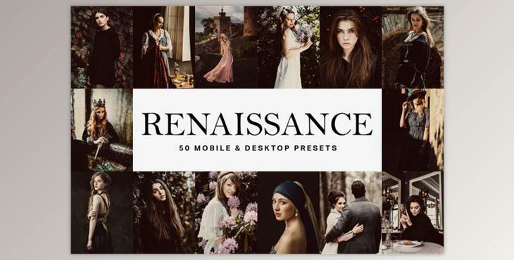 50 Renaissance Lightroom Presets and LUTs