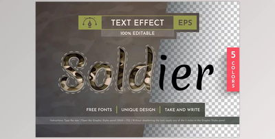 5 Soldier Editable Text Effects - 92439794