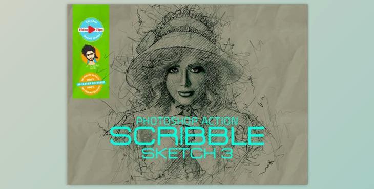 Scribble Sketch Photoshop Action By MRI STUDIO