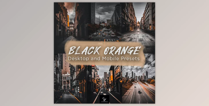 10 Black Orange Lightroom Presets GraphicRiver - 33377782