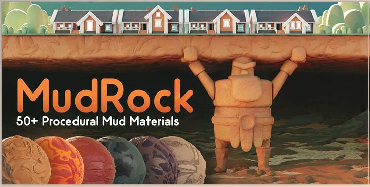 Blender Market - Mudrock v2.0 - 50+ Procedural Mud Materials