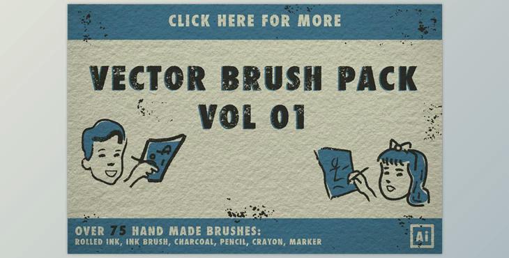 Vector Brush Pack Vol 01 CreativeMarket-104379 (AI, PNG)