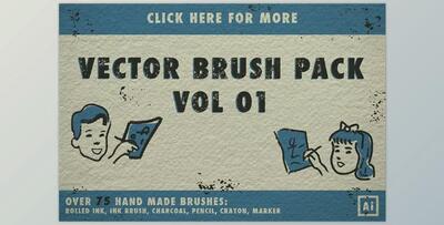 Vector Brush Pack Vol 01 CreativeMarket-104379 (AI, PNG)