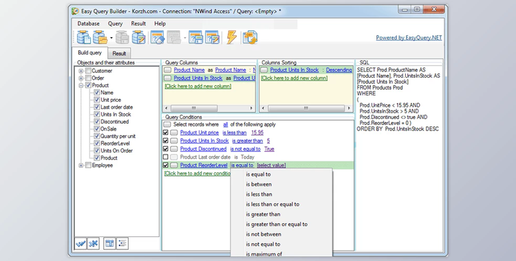 Korzh EasyQuery .Net for WinForms v7.2.3 (15 Mar 2023) Retail + License Key