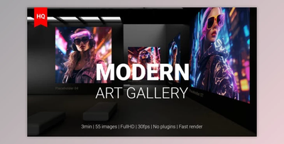 Modern Art Museum Gallery NFT AI Traditional Art Exhibition (Videohive 49948346) - AE Project