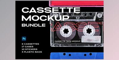 CreativeMarket – Cassette Tape Mockup Bundle Plastic 5312256