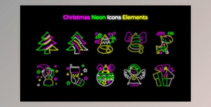 Christmas Neon Icons Pack (Videohive 35235785) - AE Project