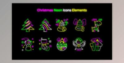 Christmas Neon Icons Pack (Videohive 35235785) - AE Project