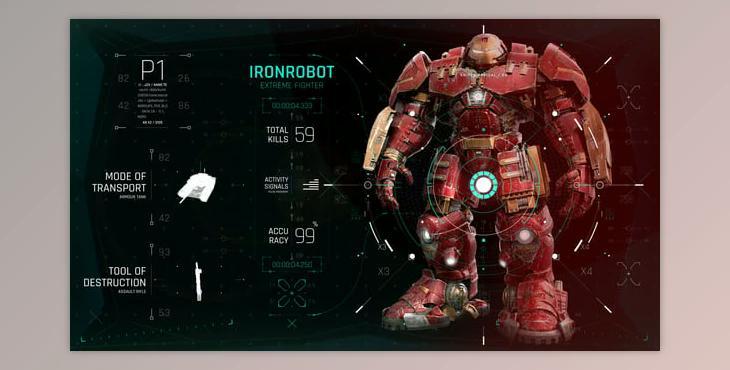 HUD UI Game Warrior Screen 04 (Videohive 54701401) - AE Project