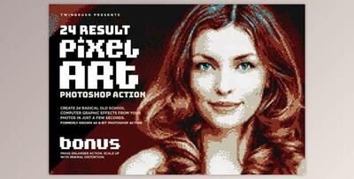 Pixel Art Photoshop Action (Atn)