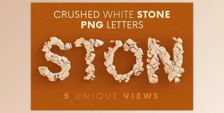 Crushed White Stone – 3D Lettering CreativeMarket - 10868404
