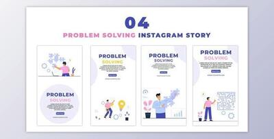 Animated Problem Solving Flat Character Instagram Story (Videohive 47440974) - AE Project