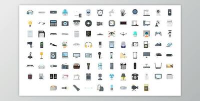 100 Electronic Gadgets Icons (Videohive 29840386) - AE Project