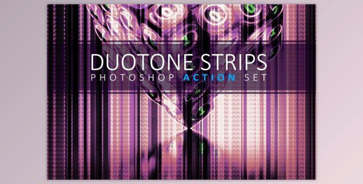 Duotone Strips Photoshop Action Set By GrafxFun