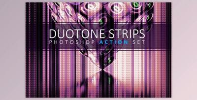 Duotone Strips Photoshop Action Set By GrafxFun
