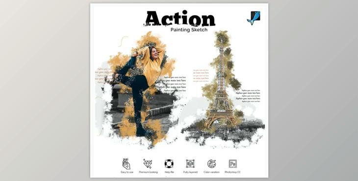 Painting Sketch Photoshop Action GraphicRiver-28913125