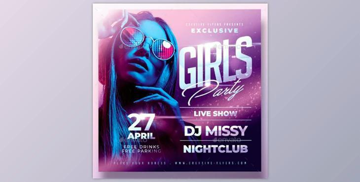 Girls Party Nightclub Flyer GraphicRiver-28790786