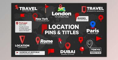 Location Pins and Text (Videohive 52412541) - AE Project