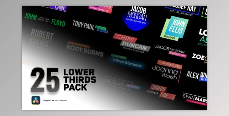 25 Lower Thirds & Titles Pack (Videohive 39252028)