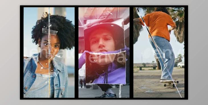 Vertical Ripped Paper Transitions (Videohive 51410081) - AE Project