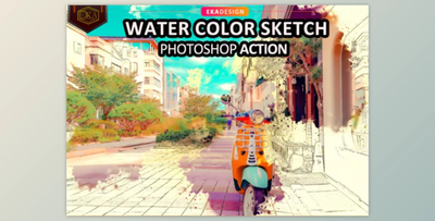Water Color Sketch Photosop Action By Ernika