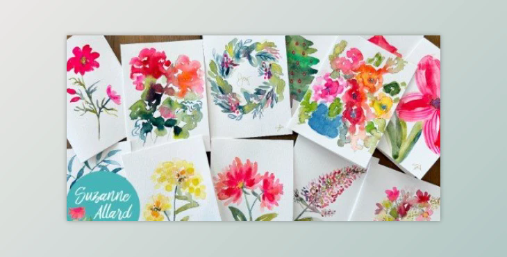 Let’s Paint Floral Greeting Cards