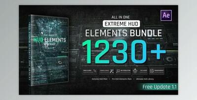 Extreme HUD Elements Bundle 1200+ V2 (Videohive 44273741) - AE Project